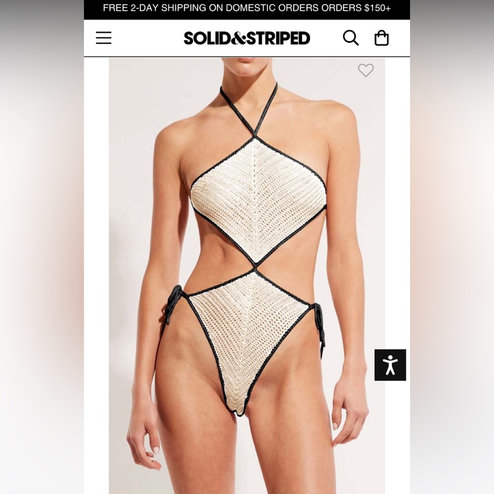THE CHEYENNE solid and striped crochet one piece.